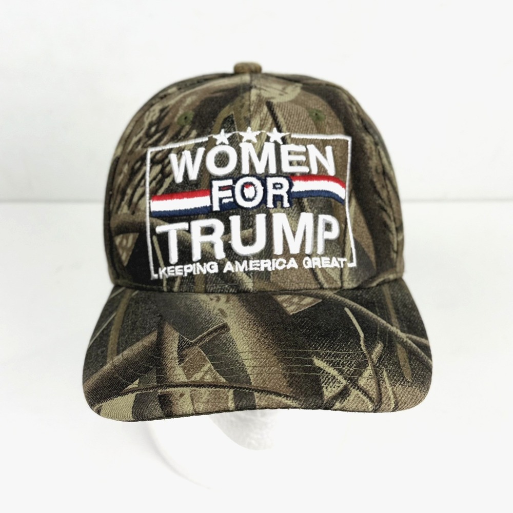 Women for Trump Maga Camo Flag Star Trucker Baseball Adjustable Cap Hat Adult OS